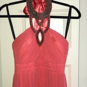 Long Coral pink dress